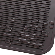 Silicone Dish Drying Mat for Multiple Usage,Easy clean,Eco-friendly,Heat-resistant Silicone Mat for Kitchen Counter or Sink,Refrigerator or Drawer Liner Coffee 3XL 28 inches x 18 inches