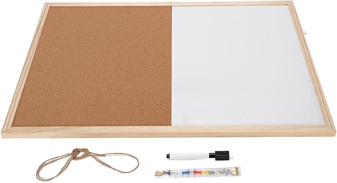 BAFOVY Cork Board Magnetic Dry Erase Office Bulletin Board 40x60cm Self Healing Wall Mounted with Solid Wood Frame for Homes Classrooms Dorms
