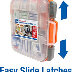 24/7 First Aid OSHA Compliant First aid Kit, All-Purpose 100-Person Emergency First Aid Kit for Business, Home, and Car in Plastic Case with Easy-Slide Latches, 336 Pieces