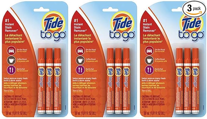 Tide to Go Instant Stain Remover Liquid Pen,Pack of 9