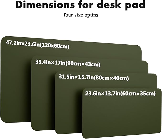 YSAGi Double-Sided Desk Pad, Leather Desk Mat, Eco Cork Desk Pad Protector, Large Mouse Pad for Desk, Waterproof Desk Blotter Pad, Desk Writing Pad(Dark Green, 47.2" x 23.6")