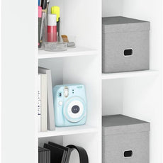 Furinno LUDER Book Shelf, 7-Cube Bookshelf, Bookcase, 9.4 x 19.5 x 41.7, for Living Room, Bedroom, Home Office, White