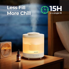 Homvana Small Humidifiers for Bedroom - 2 Packs 1.5L Cool Mist Top Fill Humidifier for Baby Nursery, Essential Oil Diffuser, 3 in 1 for Home Plants Offices and Grow Tents, 7 Color Lights, Ultrasonic