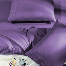 SONORO KATE Bed Sheet Set Super Soft Microfiber 1800 Thread Count Luxury Egyptian Sheets Fit 18-24 Inch Deep Pocket Mattress Wrinkle-6 Piece (Purple, King)