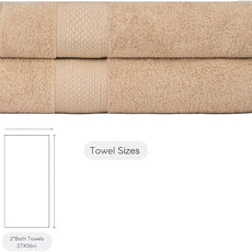 BAGNO MILANO Turkish Towels, Ultra Soft, Plush Luxury Turkih Cotton Bath Towels, Quick Dry Towel Set Made in Turkey (Sand Beige, 2 Pcs Bath Towel Set)