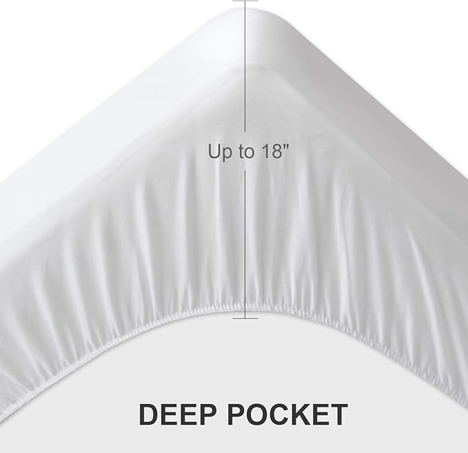 California King Mattress Protector Pad Waterproof Quilted, Breathable & Cooling California King Size Mattresses Protector Cover Fitted with Deep Pocket Up to 18", (White)