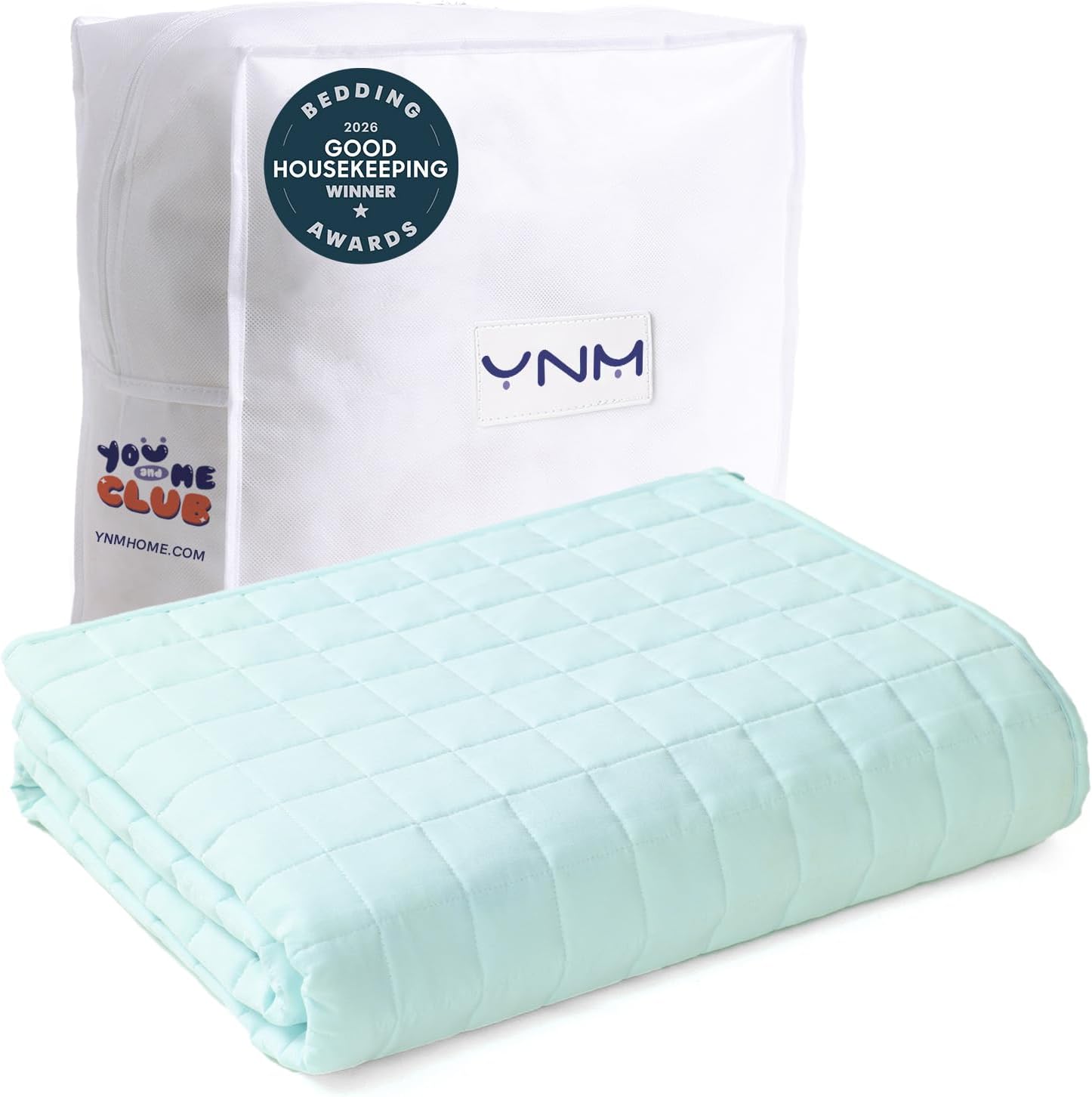 YnM 15lbs Weighted Blanket for Adults, Heavy Bed Throw Blanket with Cooling Glass Beads for All Season Use, Ideal for ~140lbs (48x72 Inches, Twin/Full, Dark Grey)