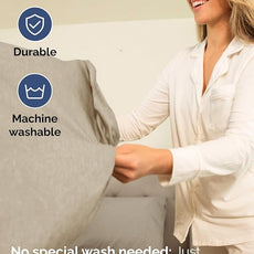 Extra Deep Pocket Full Sheets - 4 Piece Breathable & Cooling Bed Sheets - Hotel Luxury Bed Sheet Set - Soft, Wrinkle Free & Comfy - Easily Fits Extra Deep Mattresses - Heathered Beige Sheets Set