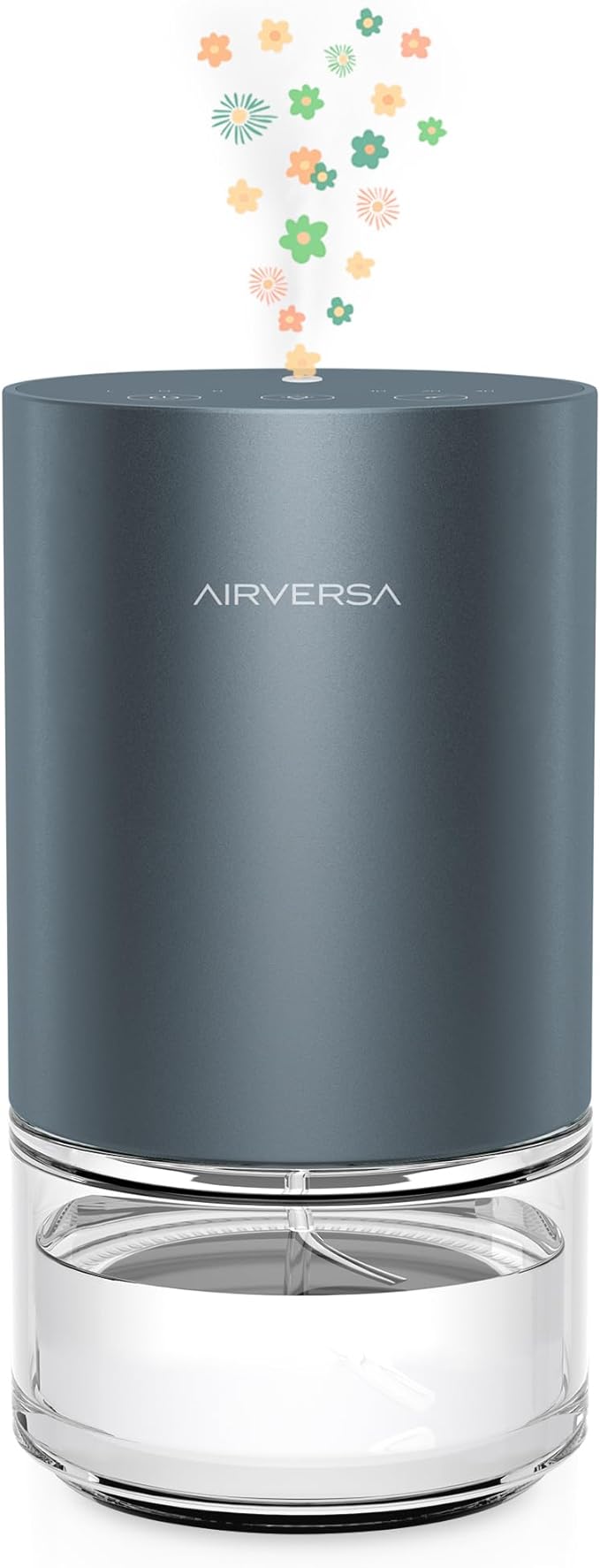 Airversa Essential Oil Diffuser Waterless Aromatherapy Diffusers for Home Large Room, Bedroom, Car, Office, Desk, Battery Operated, Small Diffuser for Pure Scent, 100mL Capacity, AN9 (Gray)