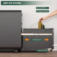 3 Drawer Mobile File Cabinet with Lock,Rolling Under Desk Storage Organizer,Fits A4/Letter/Legal Files, Metal Frame with Wheels for Home & Office