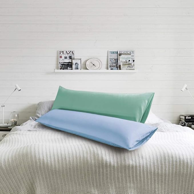 FLXXIE Body Pillow Cover - Super Soft Microfiber 20x54 Body Pillow Case - Envelope Closure, Wrinkle, Stain Resistant Sky Blue Body Pillow Cover, 20x54, Sky Blue