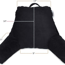 Nestl Reading Pillow for Kids & Teens with Shredded Memory Foam, Backrest Pillows for Reading, Watching, and Gaming, Use on The Couch, Bed, or Floor, Adjustable Support with Washable Cover Black