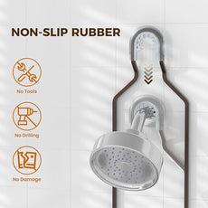 REINHARDT Shower Caddy Hanging for Handheld Showerheads Adjustable Split Shower Caddy, Rustproof Shower Organizer with Hooks for Razor Over the Head Caddy with Soap Holder Bathroom Accessories, Bronze