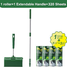 Fedicelly Large Lint Rollers Pet Hair Extra Sticky Floor, Cat Dog Hair Remover Laundry Clothes Carpet Furniture,6.3 inches Wider with 320 Sheets Giant Lint Remover Brush for Couch with Long Handle