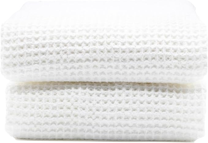 Italic Sedona Waffle Bath Sheets, 410 GSM 100% Cotton, Set of 2, Oversized Towels, Ultra Soft & Absorbent, Lightweight Spa Towels, White