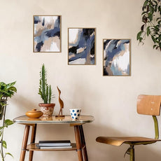 BINCUE Blue Neutral Wall Art Modern Abstract Artwork for Living Room Bedroom Office 12
