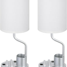 Grey Bedside Table Lamps for Bedroom Set of 2 - Nightstand Light with AC Outlet and USB A & C for Charging, 3 Color Temperatures Desk Lamp with Pen Holder & Phone Stand for Living Room/Dorm/Office