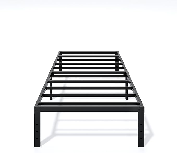 Metal Bed Frame Twin Size - 14 Inch Heavy-Duty Twin Platform Bed Frame No Box Spring Needed, Easy Assembly, Noise-Free, Sturdy Mattress Foundation, Underbed Storage Space