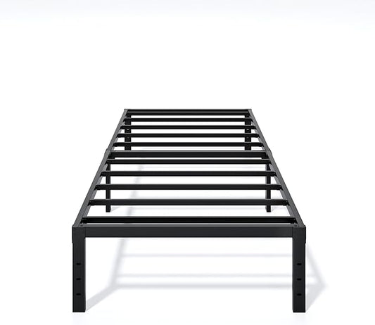 Metal Bed Frame Twin Size - 14 Inch Heavy-Duty Twin Platform Bed Frame No Box Spring Needed, Easy Assembly, Noise-Free, Sturdy Mattress Foundation, Underbed Storage Space
