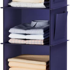 YOUDENOVA Hanging Closet Organizer, 6-Shelf Closet Hanging Storage Shelves, Purple