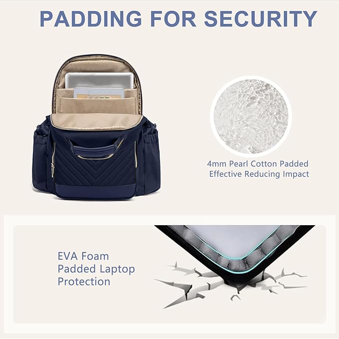 Laptop Backpack for Women Bookbag: 15.6 inch Work Backpacks with Pouch Pocket for Large Capacity Cup & USB Charger College Book Bag Travel Business Nurse Teacher Bookbags Anti-theft Back Pack