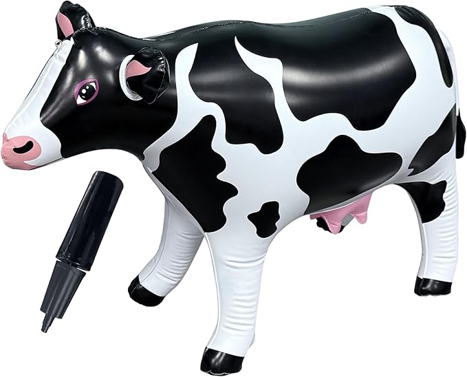 37" Long Inflatable Cow for Inflatable UFO 22" Tall Giant Cow Blow Up Decorations Animals Theme Outdoor Party Indoor Decor