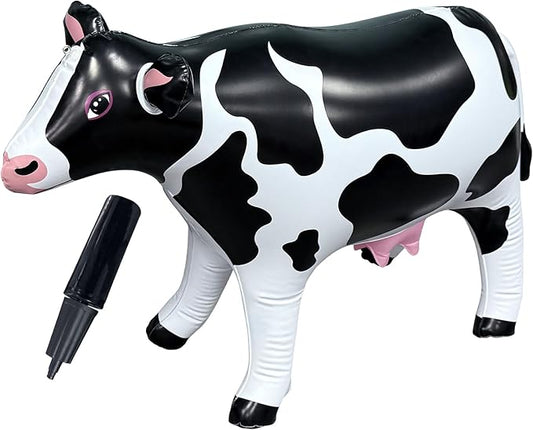 37" Long Inflatable Cow for Inflatable UFO 22" Tall Giant Cow Blow Up Decorations Animals Theme Outdoor Party Indoor Decor