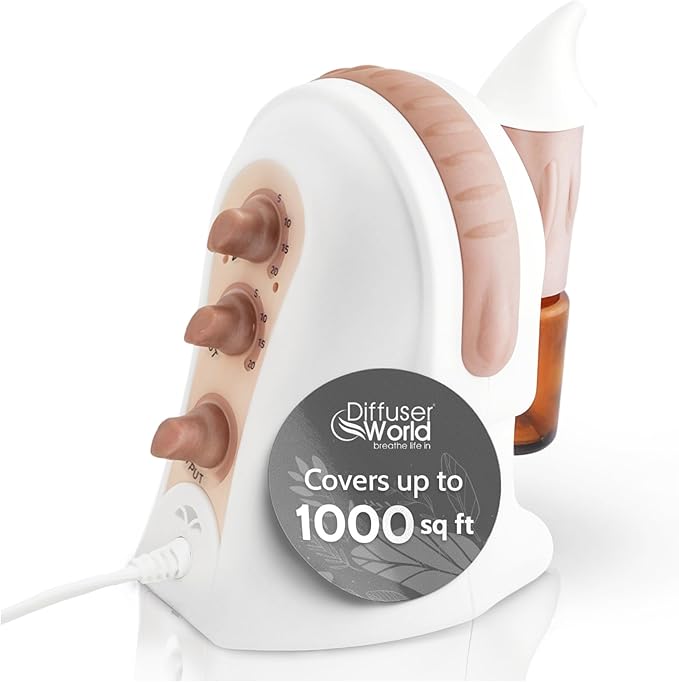 1000 Sq Ft Waterless Diffuser for Essential Oils, Made in USA Bronze Waterless Aroma Atomizer for Large Room Fragrance, Home Scent Machine, Air Aromatherapy Holiday