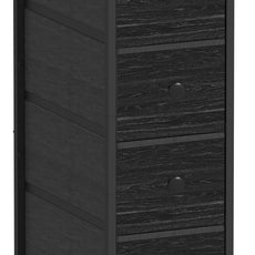 GiftGo Narrow Dresser Vertical Slim Dresser Chest of Drawers Skinny Storage Tower for Small Spaces Gaps Closet Bedroom Bathroom Small Fabric Drawer Unit (Charcoal Black, 4 Drawers)