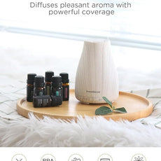 InnoGear Essential Oil Diffuser with Oils, 100ml Aromatherapy Diffuser with 6 Essential Oils Set, Aroma Cool Mist Humidifier Gift Set, Grey Wood Grain