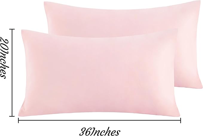 NTBAY King Pillow Cases Set of 2, 2 Pack Brushed Microfiber 20x36 Pillow Cases, Soft, Wrinkle, Fade, Stain Resistant Blush Pink Pillow Cases with Envelope Closure, 20x36 Inches, Blush Pink