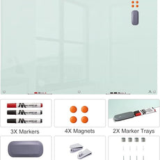 TSJ OFFICE Glass Dry-Erase Board - 72 x 48 Inches (6' X 4') Wall Mounted Glass Magnetic Whiteboard, Extra Large Frameless White Board for Office, Home & School