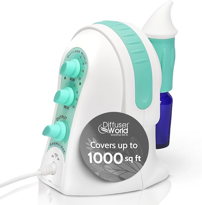 1000 Sq Ft Waterless Diffuser for Essential Oils, Made in USA Green Waterless Aroma Atomizer for Large Room Fragrance, Home Scent Machine, Air Aromatherapy Holiday