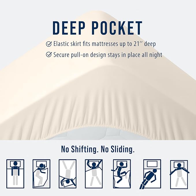 OLANLY Queen Quilted Fitted Mattress Pad – Soft Pillow Top Mattress Topper, Down Alternative Fill, Cooling Comfort Breathable Mattress Cover, Machine Washable Deep Pocket Mattress Protector, Ivory
