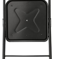 Amazon Basics Comfortable Vinyl-Padded Metal Steel Folding Chairs, Black, 4-Pack