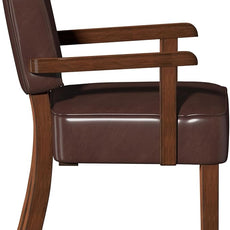 Accent Chair, PU Leather Living Room Chairs Oversized with Soft Seat and Armrests, Armchair for Bedroom, Dinning, Reading, Waiting Rooms (Leather Cherry)