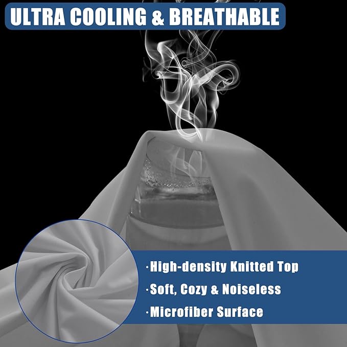 Waterproof Mattress Protector Twin Size, 2 Pack Breathable Mattress Cover, Fitted Deep Pocket Mattress Pad Cover Stretches up to 21 Inches, Soft Noiseless Bed Cover