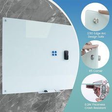 Magnetic Glass Dry Erase White Board Whiteboard Glass Writeboard 40