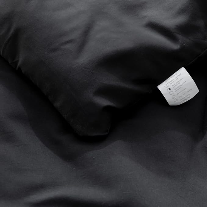 ROSGONIA Oversized Queen Comforter Black, 3pcs (1 Comforter & 2 Pillowcases) Lightweight Oversized Queen Comforter Sets Bedding Blanket Quilts