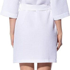 Turquaz Lightweight Short Robes For Women Waffle Kimono Bathrobe - Soft, Fast-Drying, Long-Lasting Cotton Blend