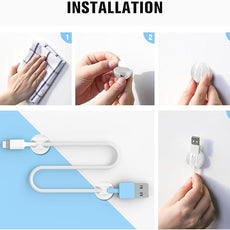 12 Pack Cable Clips, Znben Clear Cord Organizer Holder Adhesive Cord Management Charger Wire Holder Clips for Desk, Home, Office, Car, Cubicle, Nightstand