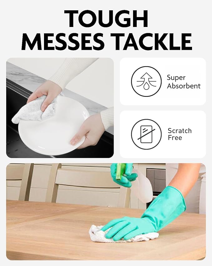 Fantasticlean Microfiber Cleaning Cloth Roll -675 Pack, Tear Away Microfiber Towels, 12" x 12", Reusable, Washable, Ultra Absorbent Dishcloth for All-Around Cleaning Supplies (9 Rolls of White)