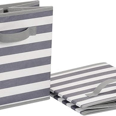 Amazon Basics Cube Organizer Storage Bins Handles, Collapsible Fabric, Pack of 6, 10.5