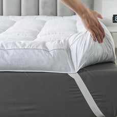 WhatsBedding Duck Feather Bed Mattress Topper, 100% Cotton Memory Foam Mattress Topper, 2500GSM Overfilled Pillow Top, Hotel Collection