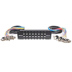 Seismic Audio - SARMSS-24x1515 - 24 Channel XLR TRS Combo Splitter Snake Cable - two 15' XLR trunks Rack Mount