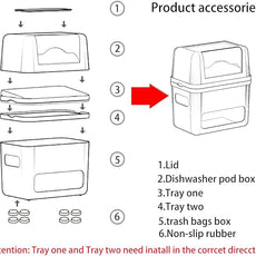 2-in-1 Trash Bag Dispenser & Laundry/Dishwasher Pods Container, Clear Acrylic Garbage Bag Organizer with Removable Lids, Under Sink Kitchen Storage Box for Pantry Organization