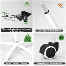 Pink Ergonomic Office Chair: Mesh Desk Chair Comfy with Adjustable Lumbar Support 330lbs High Back Computer Gaming Chair - Big and Tall Office Chairs with Headrest - Adults Home Office