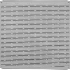 Silicone Dish Drying Mat for Multiple Usage,Easy clean,Eco-friendly,Heat-resistant Silicone Mat for Kitchen Counter or Sink,Refrigerator or Drawer Liner Grey XL 18 inches x 16 inches