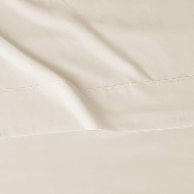 Amazon Basics Lightweight, Wrinkle-Free, Breathable Microfiber 4 Piece Bed Sheet Set with 14-Inch Deep Pockets, Full, Beige, Solid AmazonBasics