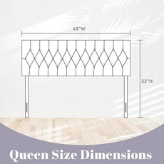 Kingfun Tufted Upholstered Queen Size Bed Headboard in Modern Button Design, Adjustable Solid Wood Head Board, Premium Linen Fabric Padded Headboards in Bedroom (Dark Grey)